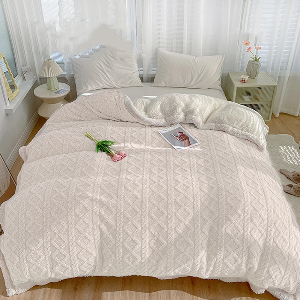 Thick Winter Warm Blanket for Bed Artificial Lamb Cashmere Weighted Blankets Soft Comfortable Warmth Quilt Comforter Warm Quilt