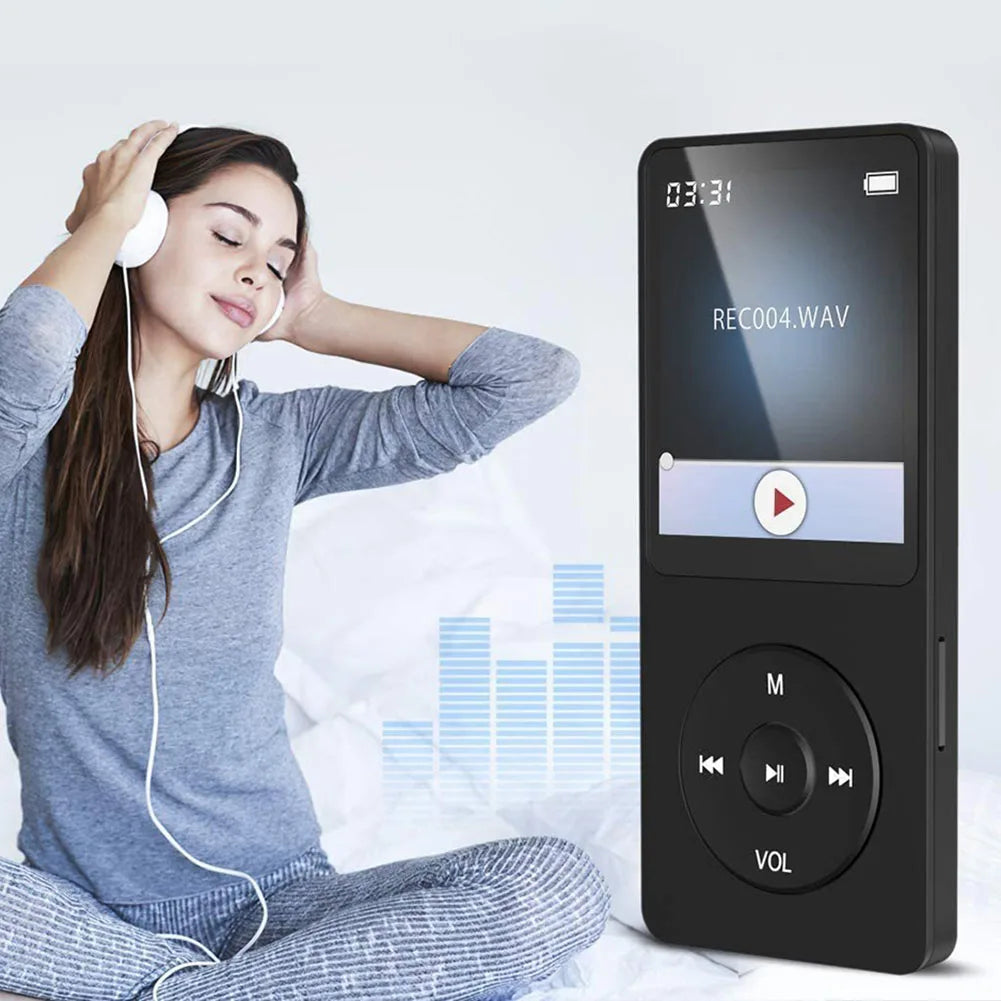 MP3 Player 1.8 in Screen HiFi Lossless Music Player Bluetooth-Compatible5.0 Type-C Sports MP3 Player Built-in Speaker for Kids
