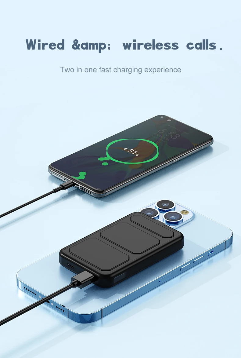 Wireless Magnetic 10000mAh Power Bank With Foldable Stand Portable 5000mAh External Auxiliary Battery For Magsafe iPhone Samsung