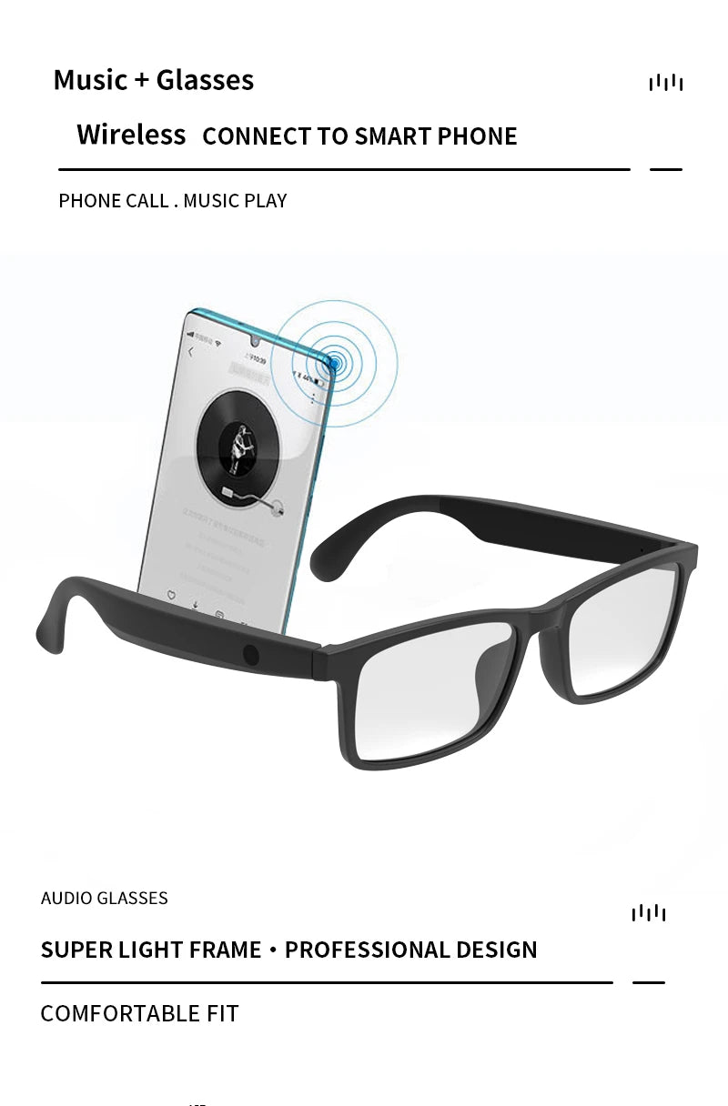 New smart glasses wireless bluetooth hands-free call music headset with speaker fashion glasses wireless stereo sound
