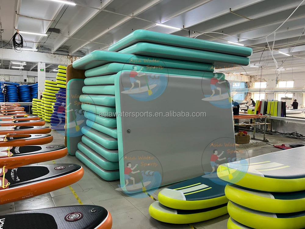 Custom Inflatable Floating Wave Loading Dock, Inflatable Jet Ski Dock Inflatable Water Platform