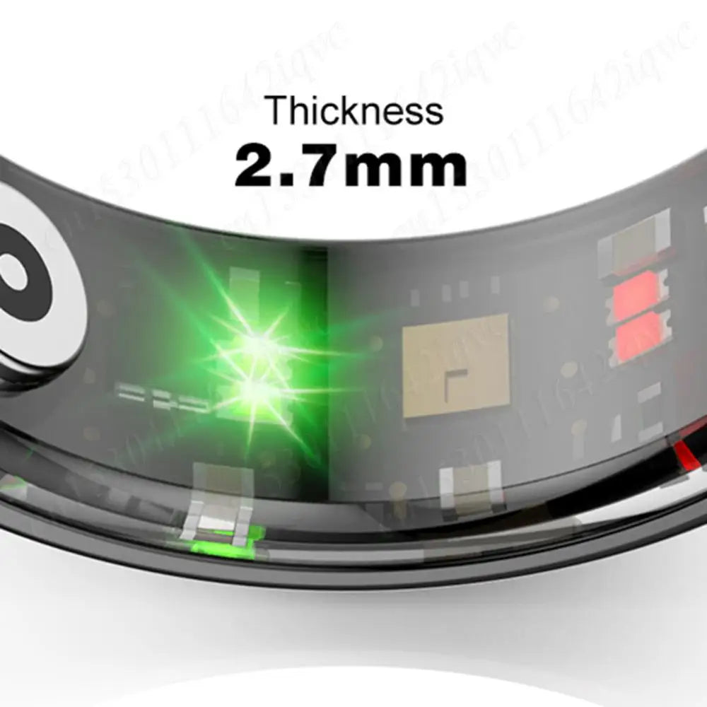 R02 Smart Ring Sleep Monitor Bluetooth5.0 Blood Oxygen Tracker Fitness Tracker Ring IP68 & 5ATM Waterproof Multi-sport Modes