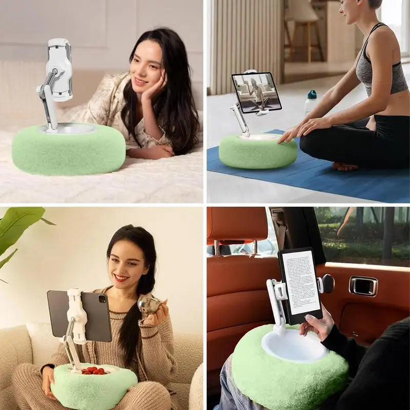 Tablet Stand Pillow Adjustable Pillow Stand With Bowl Soft Phone Holder Reading Tablet Accessories Laying Lap Holder For Sofa