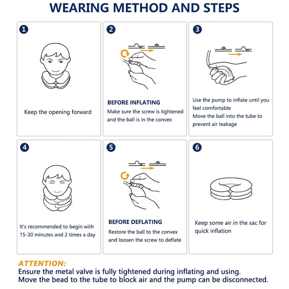 Cervical Neck Traction Device,Relief for Chronic Neck & Shoulder Alignment Pain,Inflatable Neck Stretcher