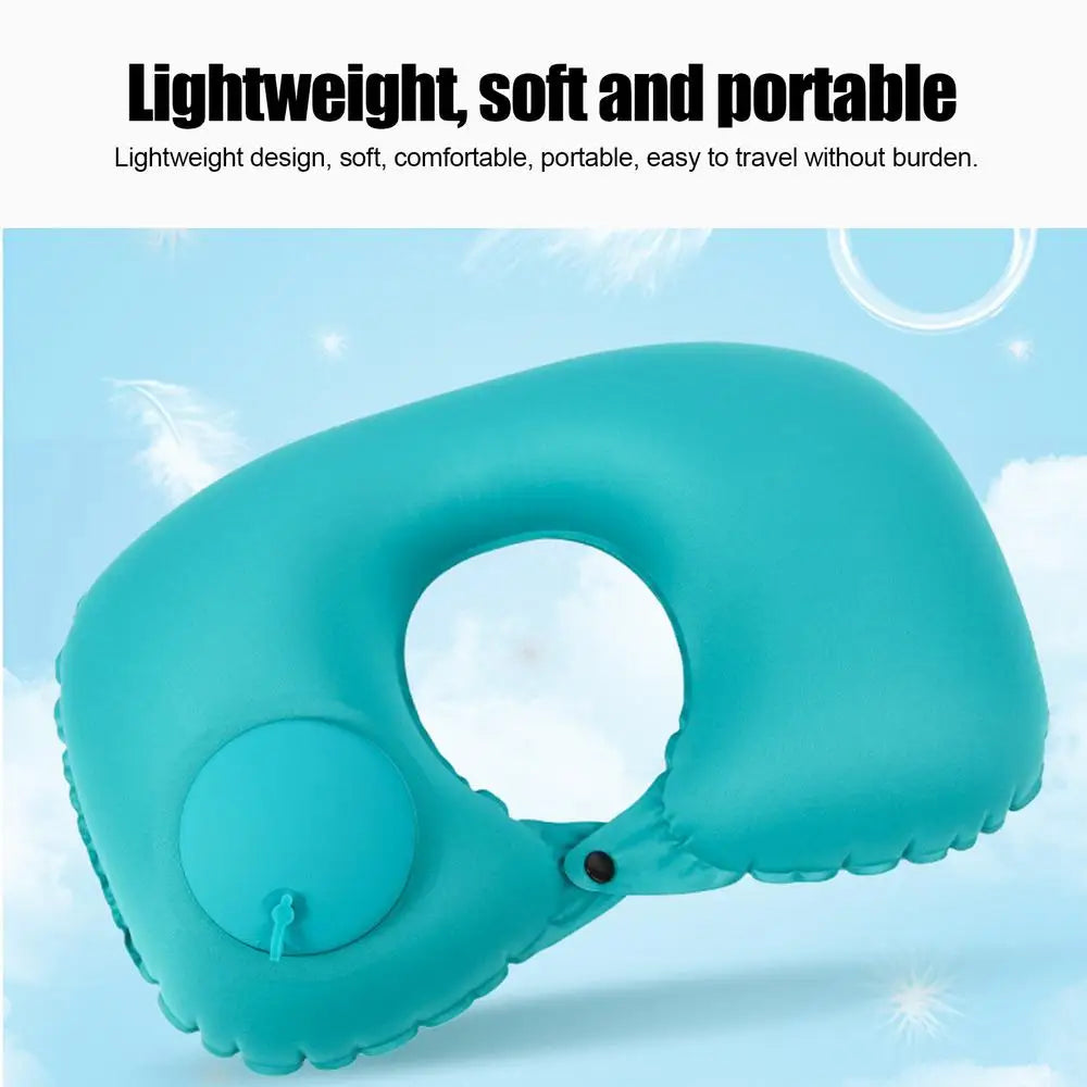 Inflatable Neck Pillow U-Shaped Neck Support Pillow Comfortable Pillow Portable Neck Protector For Travel Airplane Car