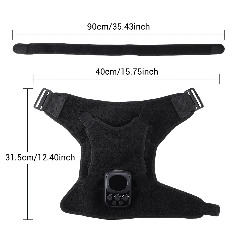 Electric Shoulder Brace 3 Gear Heated Vibration Massage Shoulder Support Massage Belt Arthritis Joint Injury Blood Circulation