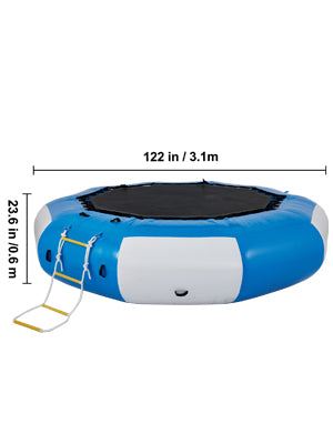 VEVOR Inflatable Water Trampoline PVC Tarpaulin Floated Bounce Platform Smooth and Waterproof Surface W/ Ladder For Pool Ocean