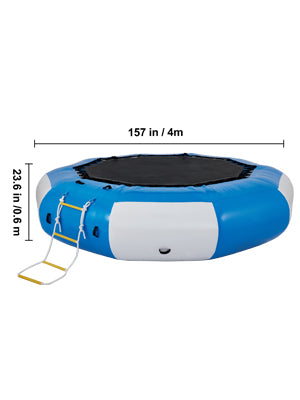 VEVOR Inflatable Water Trampoline PVC Tarpaulin Floated Bounce Platform Smooth and Waterproof Surface W/ Ladder For Pool Ocean